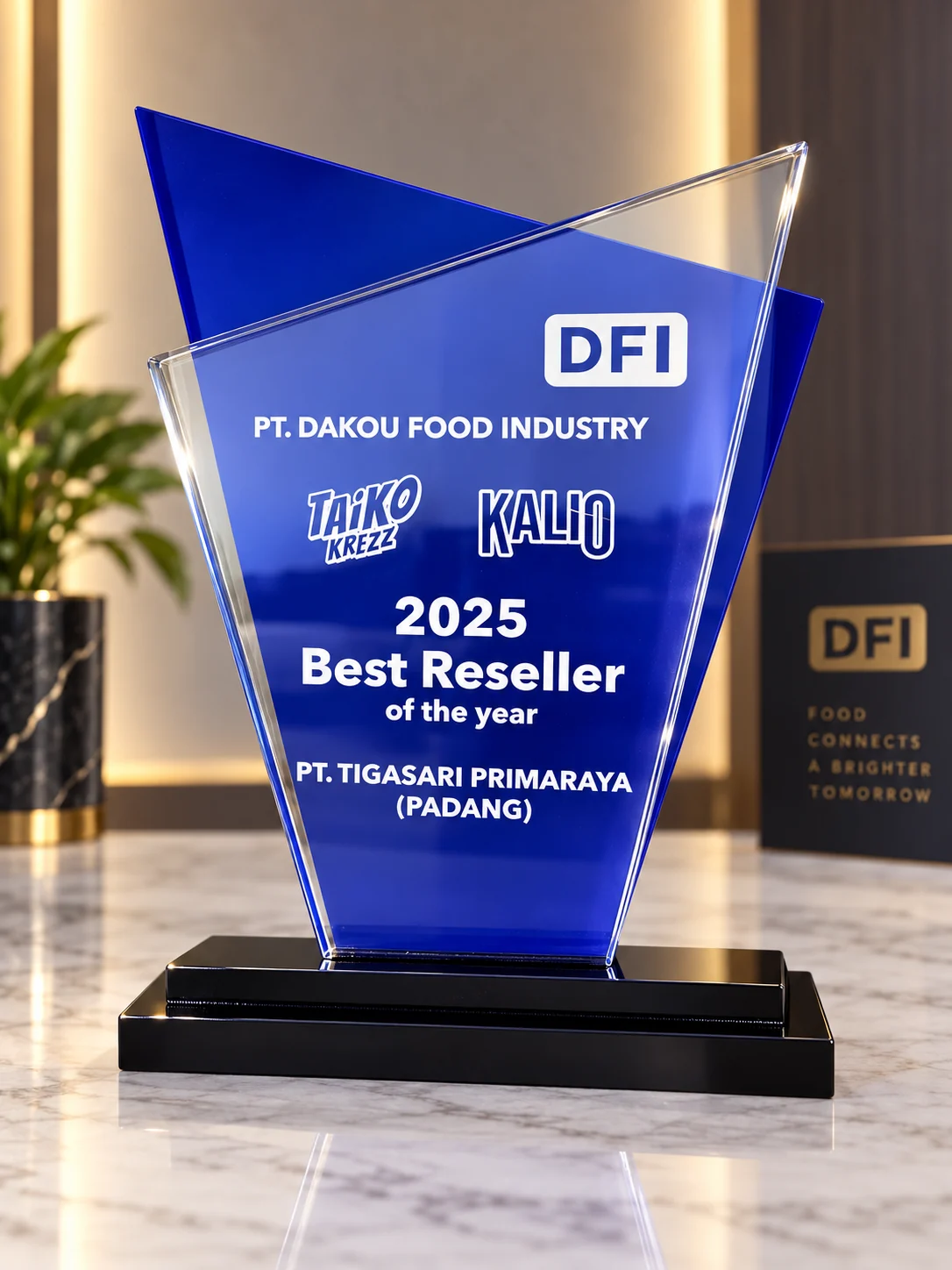 Penghargaan Best Reseller 2025 dari PT Dakou Food Industry untuk PT TigaSari Primaraya